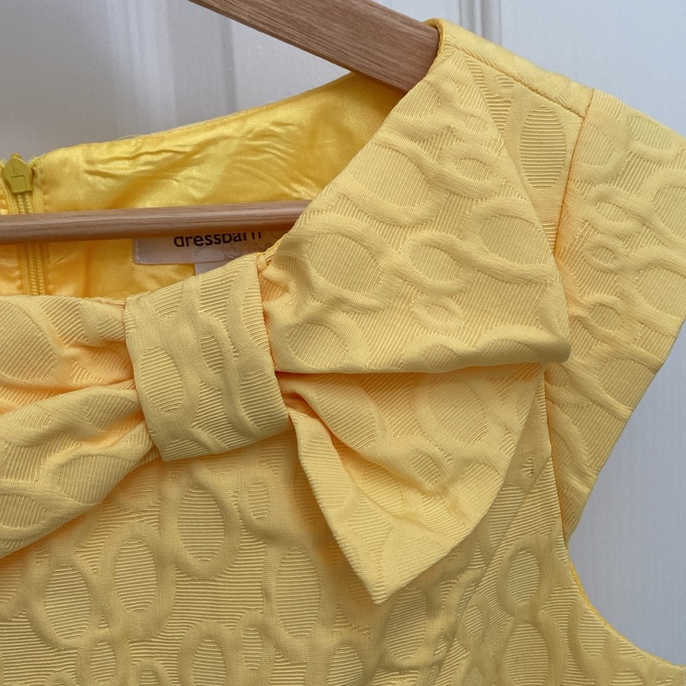 Dressbarn Yellow Petite Dress with Bow Detail and Cap Sleeves - Picture 3 of 11